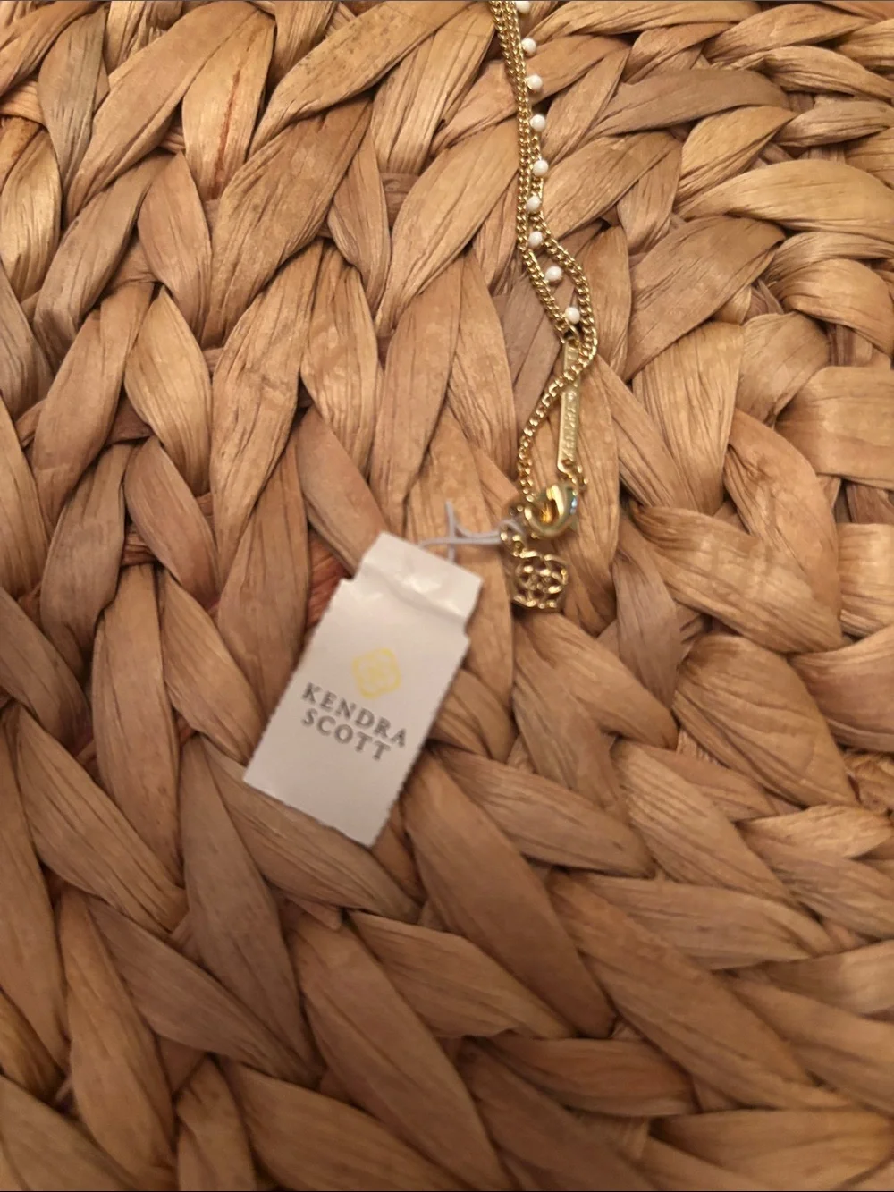 Kendra Scott Gold Necklace with White Bead Drops